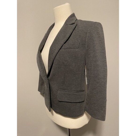 BCBG Max Azria Gray Cropped "Natalia" Blazer, Size XS - Picture 6 of 10